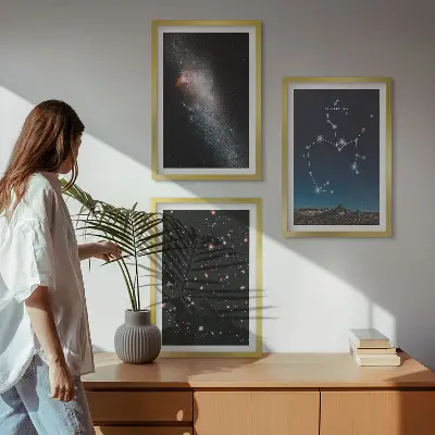 Keretezett képszett hálószobába galaxisok, csillagképek és űr motívumok, Nyilas csillagképpel