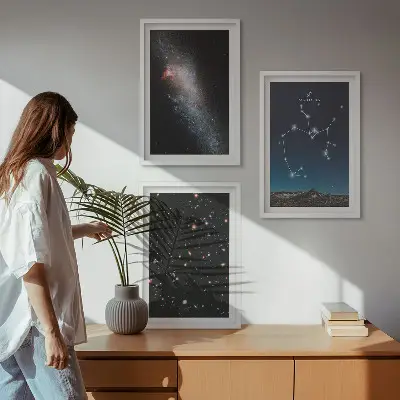 Keretezett képszett hálószobába galaxisok, csillagképek és űr motívumok, Nyilas csillagképpel