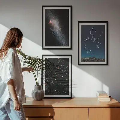 Keretezett képszett hálószobába galaxisok, csillagképek és űr motívumok, Nyilas csillagképpel