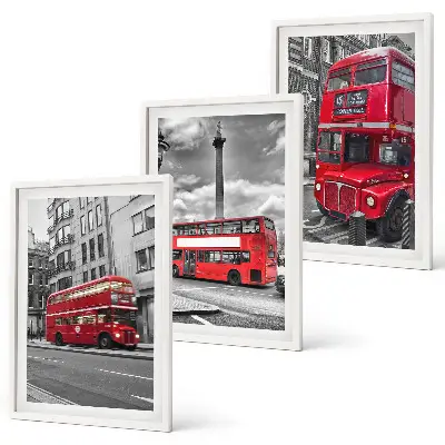 Keretezett képszett piros londoni buszokkal hálószobába