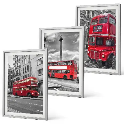 Keretezett képszett piros londoni buszokkal hálószobába