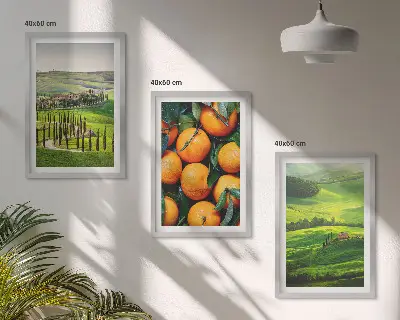 Keretezett kép szett hálószobába olasz vidéki táj narancsokkal