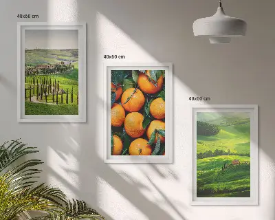 Keretezett kép szett hálószobába olasz vidéki táj narancsokkal