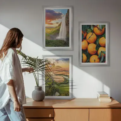 Orange Mountain vízesés fali dekoráció kép készlet