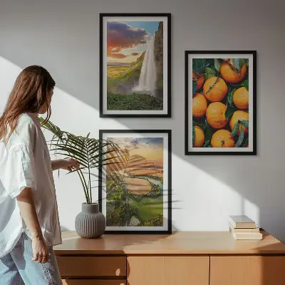 Orange Mountain vízesés fali dekoráció kép készlet