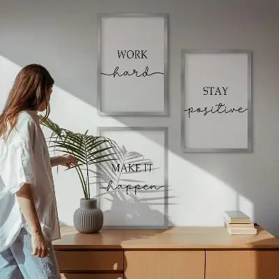 Minimalista motivációs feliratok fali dekoráció kép készlet