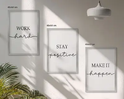 Minimalista motivációs feliratok fali dekoráció kép készlet