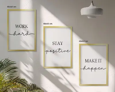 Minimalista motivációs feliratok fali dekoráció kép készlet