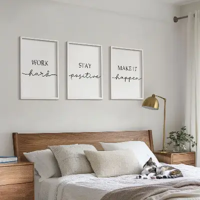Minimalista motivációs feliratok fali dekoráció kép készlet