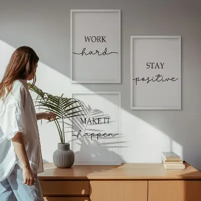 Minimalista motivációs feliratok fali dekoráció kép készlet