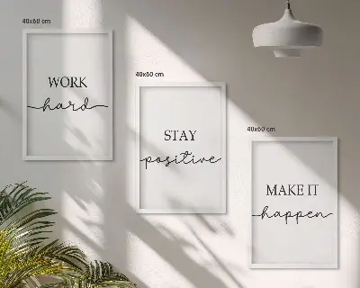 Minimalista motivációs feliratok fali dekoráció kép készlet