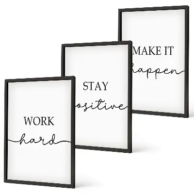 Minimalista motivációs feliratok fali dekoráció kép készlet
