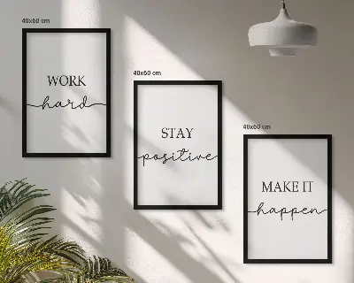 Minimalista motivációs feliratok fali dekoráció kép készlet