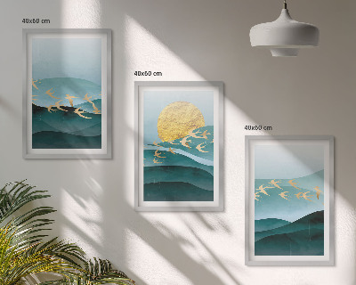 Fali dekoráció kép készlet Absztrakt naplemente tájképek