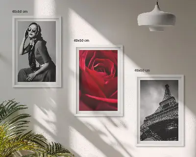 Párizsi hölgy Eiffel-szemüveggel falikép szett keretezett kivitelben hálószobába