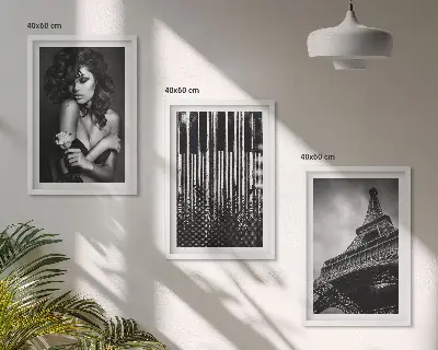 Fali dekorációs képkészlet Portré egy nőről Eiffel-rózsával mintával