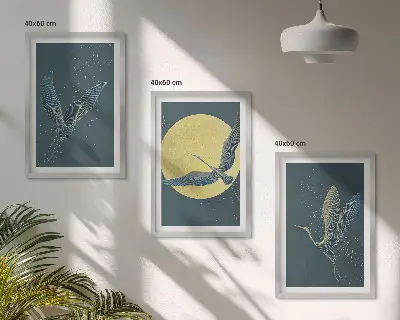 Daruk repülés közben éjszaka kép szett keretezett változat hálószobába