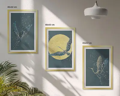 Daruk repülés közben éjszaka kép szett keretezett változat hálószobába
