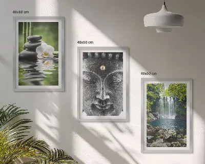 Harmónia kövek és Buddha falikép szett dekoratív falikép készlet