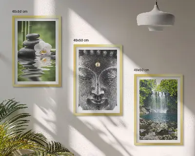 Harmónia kövek és Buddha falikép szett dekoratív falikép készlet