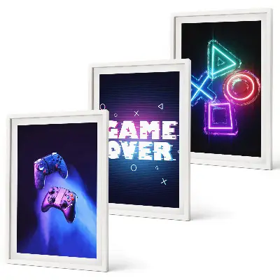 Game Over Gamepadek fali dekoráció képkészlet fali dekoráció képkészlet