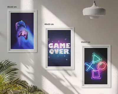 Game Over Gamepadek fali dekoráció képkészlet fali dekoráció képkészlet