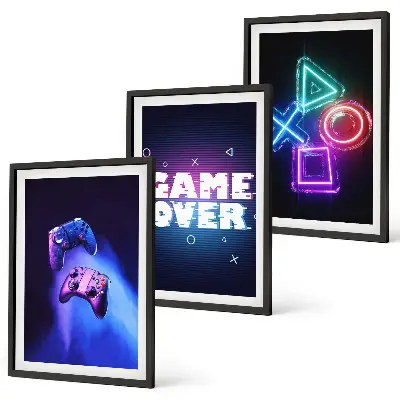 Game Over Gamepadek fali dekoráció képkészlet fali dekoráció képkészlet