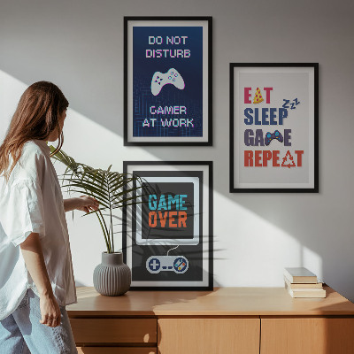 Keretezett kép szett hálószobába Feliratok a játékosok szórakoztatásához