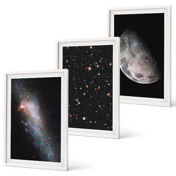 Fali dekoráció kép készlet Űr galaxisok csillagok hold