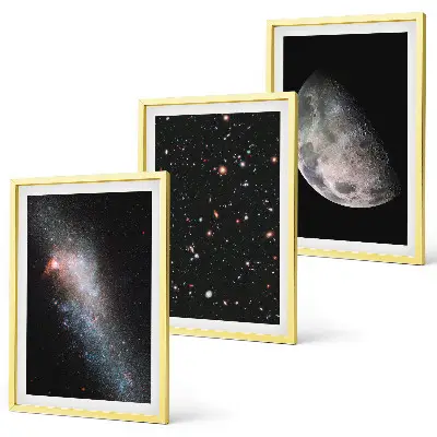 Fali dekorációs képkészlet űr, galaxisok, csillagok és hold motívummal