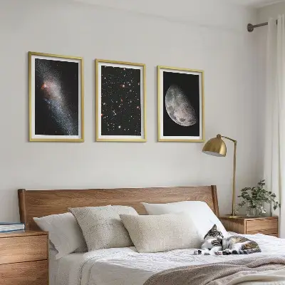 Fali dekorációs képkészlet űr, galaxisok, csillagok és hold motívummal