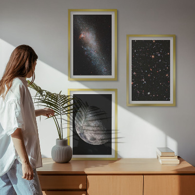 Fali dekoráció kép készlet Űr galaxisok csillagok hold