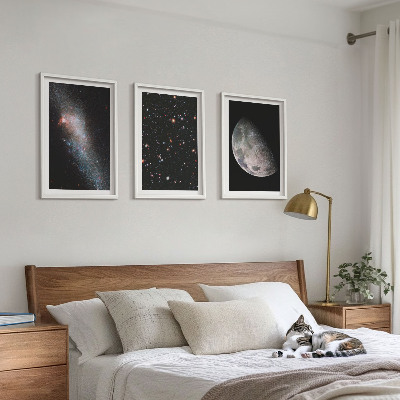 Fali dekoráció kép készlet Űr galaxisok csillagok hold