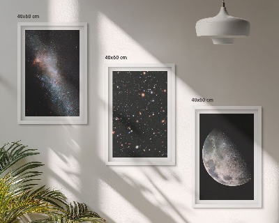 Fali dekoráció kép készlet Űr galaxisok csillagok hold