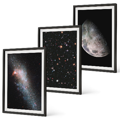 Fali dekoráció kép készlet Űr galaxisok csillagok hold