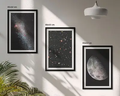 Fali dekorációs képkészlet űr, galaxisok, csillagok és hold motívummal