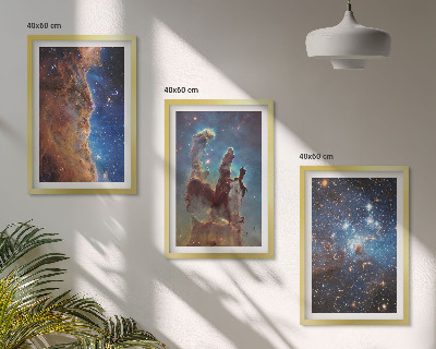 Keretezett kép szett hálószobába Galaxisok űrtájképei