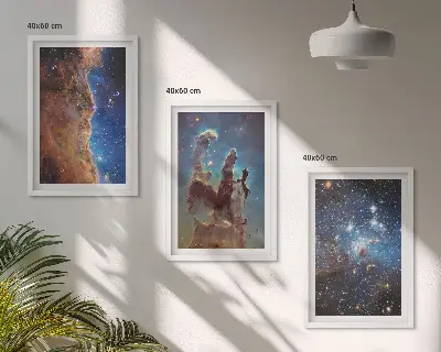 Galaxisok űrtájképei keretezett képszett hálószobába