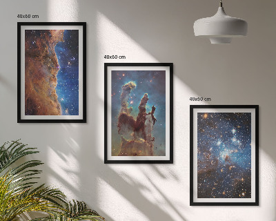 Keretezett kép szett hálószobába Galaxisok űrtájképei