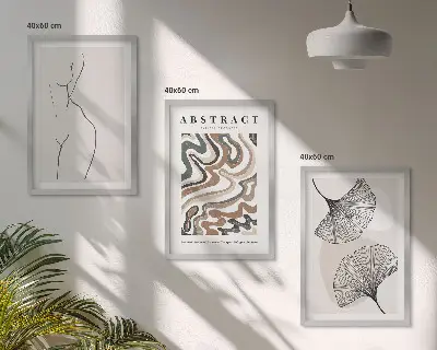 Absztrakt bohém mintás keretezett képszett hálószobába