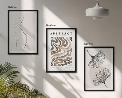 Absztrakt bohém mintás keretezett képszett hálószobába