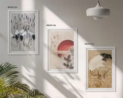 Japán daruk tájképe faliképkészlet dekoratív falikép szett