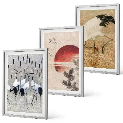 Japán daruk tájképe faliképkészlet dekoratív falikép szett