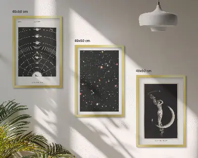 Naprendszer mintás keretezett kép szett hálószobai dekoráció