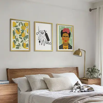 Frida portré citrom és bor dekoratív falikép szett dekorációs falikép készlet
