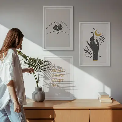 Minimalista bohém illusztráció készlet fali dekoráció képek