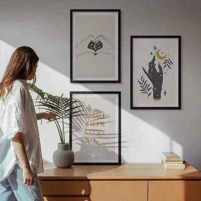 Minimalista bohém illusztráció készlet fali dekoráció képek