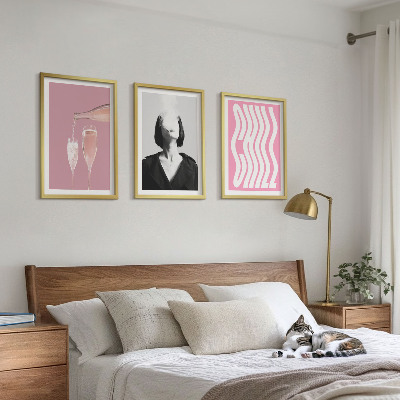 Keretezett kép szett hálószobába Stílusos portré pezsgő relaxáció