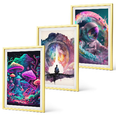 Keretezett kép szett hálószobába Színes fantasy művészeti illusztrációk