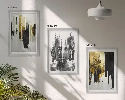 Kontrasztos absztrakt portrék fali dekoráció képszett